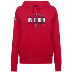 Alexander Ovechkin Washington Capitals Levelwear Women's NHL All-Time Leading Goal Scorer Milestone Stripes Name & Number Adorn Pullover Hoodie - Red | NHL Lifestyle