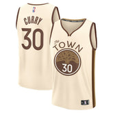 Fanatics Stephen Curry Golden State Warriors Youth 2025/26 City Edition Fast Break Jersey Tan