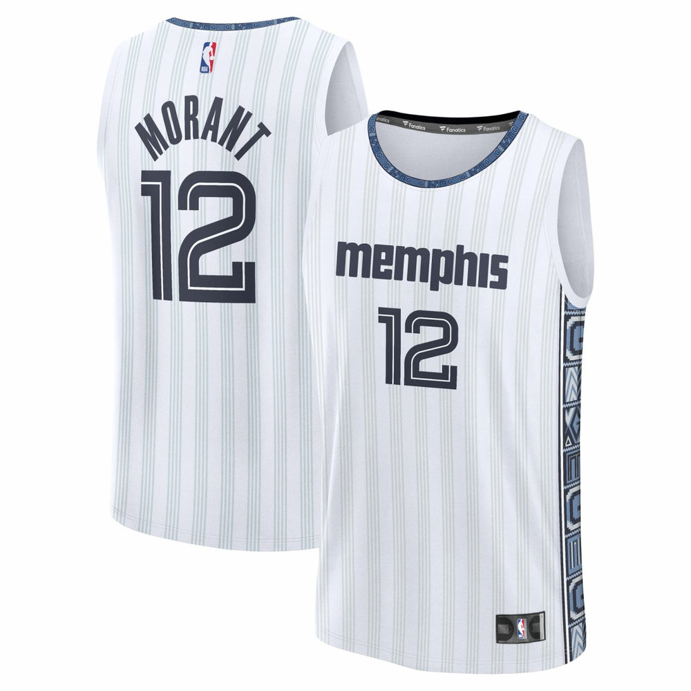 Fanatics Ja Morant Memphis Grizzlies Youth 2025/26 City Edition Fast Break Jersey White