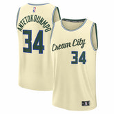 Fanatics Giannis Antetokounmpo Milwaukee Bucks Youth 2025/26 City Edition Fast Break Jersey Cream