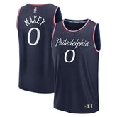 Fanatics Tyrese Maxey Philadelphia 76ers Youth 2025/26 City Edition Fast Break Jersey Navy