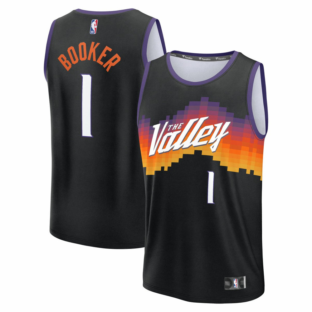 Fanatics Devin Booker Phoenix Suns Youth 2025/26 City Edition Fast Break Jersey Black