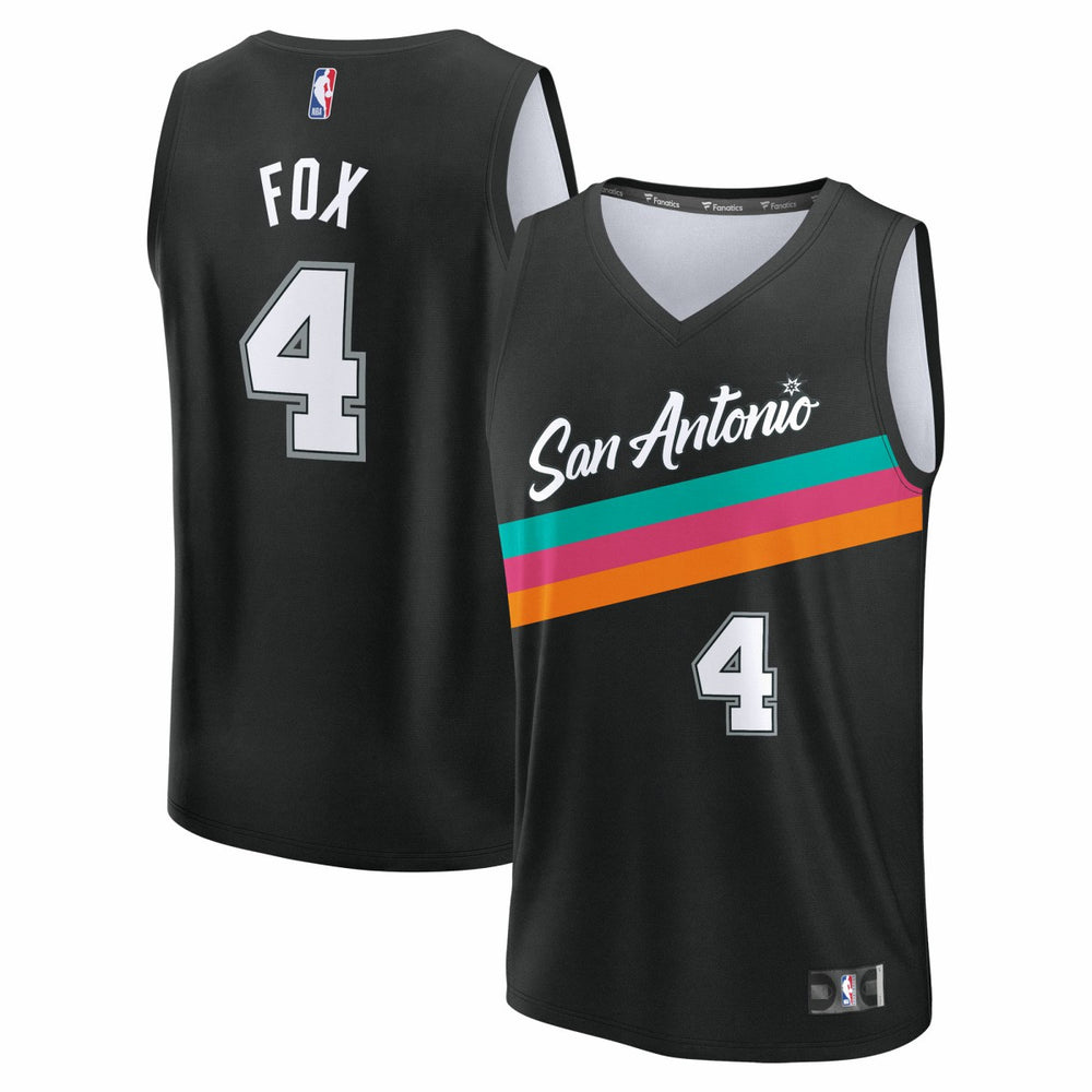 Fanatics De'Aaron Fox San Antonio Spurs Youth 2025/26 City Edition Fast Break Jersey Black