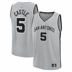 Fanatics Stephon Castle San Antonio Spurs Youth Fast Break Jersey Statement Edition Silver