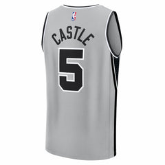 Fanatics Stephon Castle San Antonio Spurs Youth Fast Break Jersey Statement Edition Silver