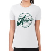 Athletics G-III 4Her by Carl Banks Women's Super-Slim Fit Lightweight Distressed Baseball Team T-Shirt Near Me