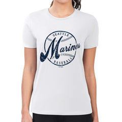 Seattle Mariners G-III 4Her by Carl Banks Women's Super-Slim Fit Lightweight Distressed Baseball Team T-Shirt Discount