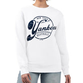 New York Yankees G-III 4Her by Carl Banks Women's Distressed Baseball Team Fleece Pullover Sweatshirt Near Me