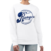 Texas Rangers G-III 4Her by Carl Banks Women's Distressed Baseball Team Fleece Pullover Sweatshirt Discount