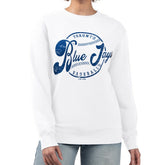 Toronto Blue Jays G-III 4Her by Carl Banks Women's Distressed Baseball Team Fleece Pullover Sweatshirt Discount