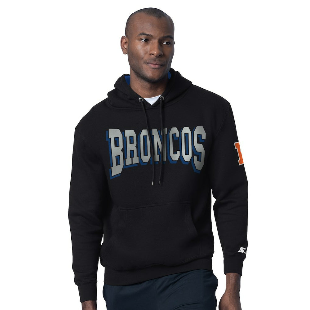 Denver Broncos Starter Thursday Night Gridiron Hoodie with Vintage Logo - Black - NFL