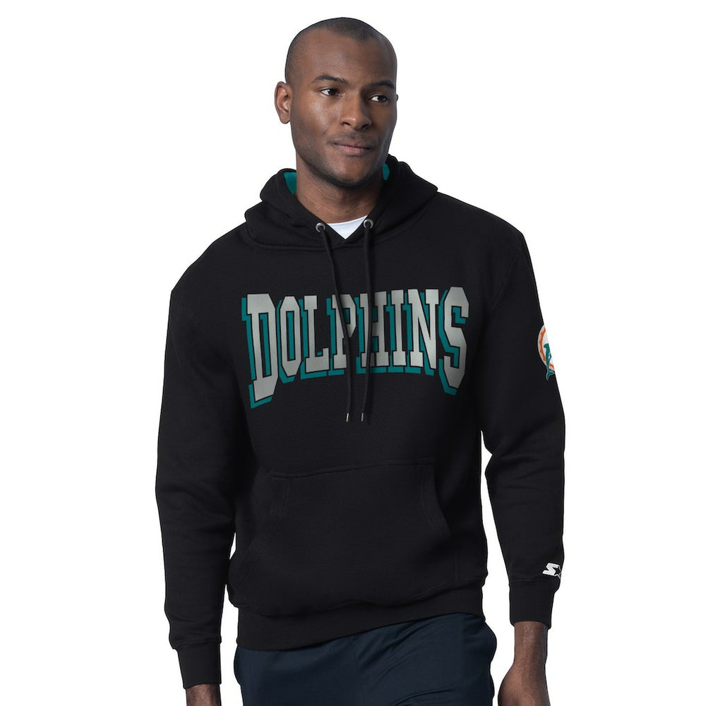 Miami Dolphins Starter Thursday Night Gridiron Hoodie with Vintage Logo - Black - NFL