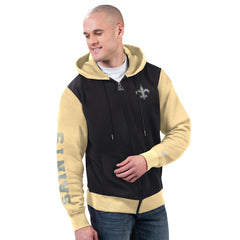 New Orleans Saints Starter Thursday Night Gridiron Full-Zip Hoodie - Black/Gold - NFL