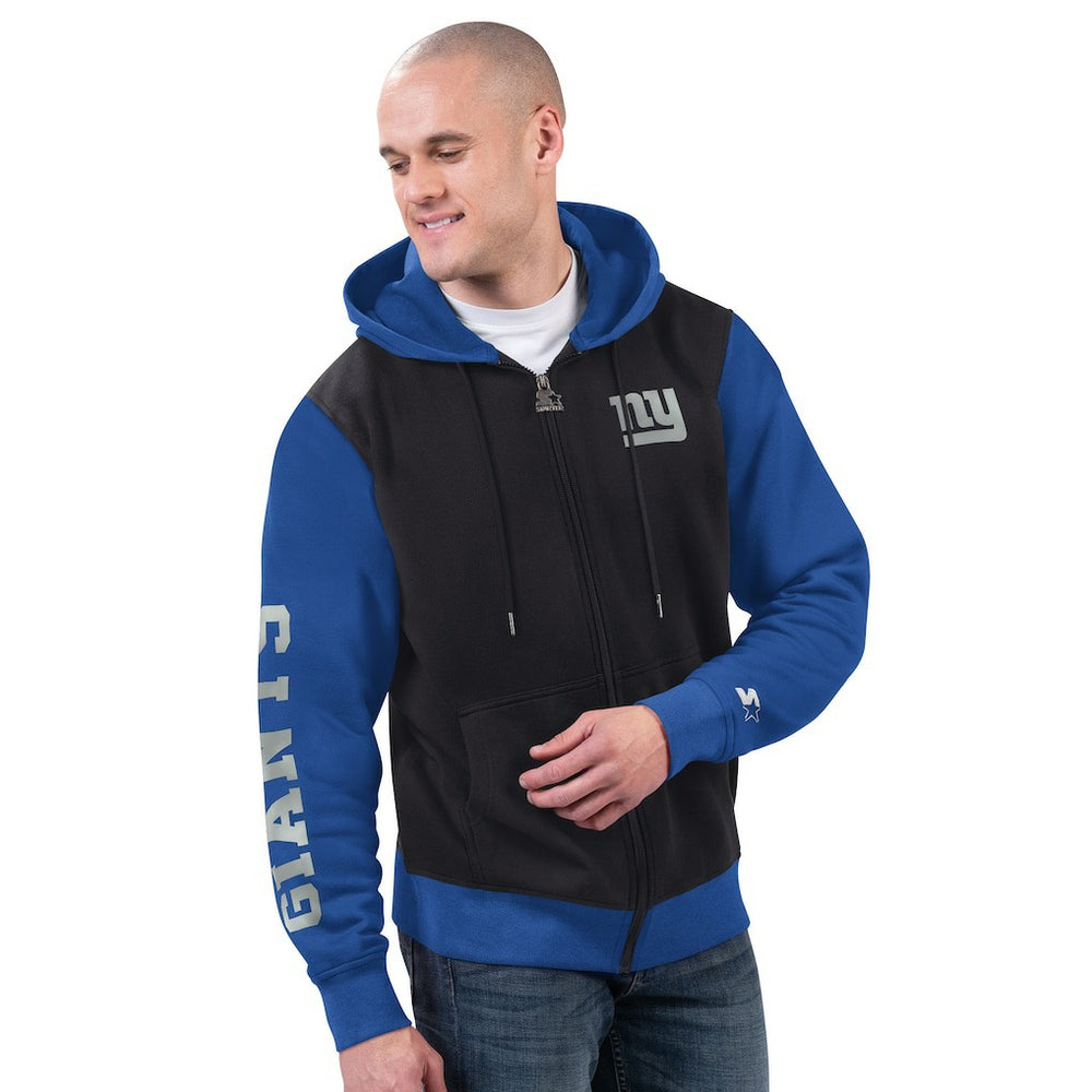 New York Giants Starter Thursday Night Gridiron Full-Zip Hoodie - Black/Royal - NFL