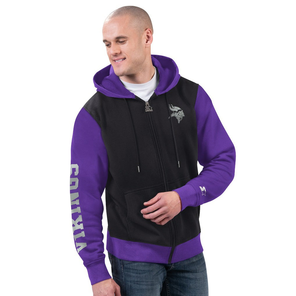 Minnesota Vikings Starter Thursday Night Gridiron Full-Zip Hoodie - Black/Purple - NFL