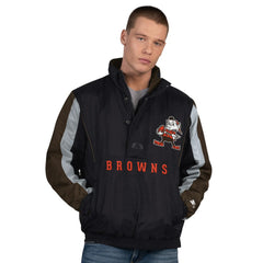 Cleveland Browns Starter Thursday Night Gridiron Vintage Logo Half-Zip Jacket - Black - NFL