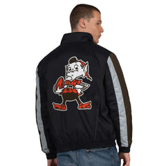 Cleveland Browns Starter Thursday Night Gridiron Vintage Logo Half-Zip Jacket - Black - NFL