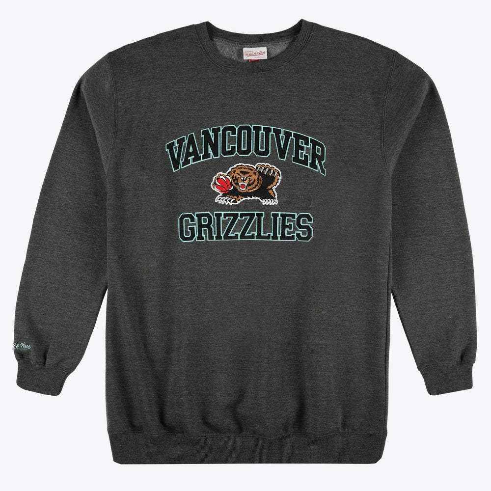 Mitchell & Ness Memphis Grizzlies Hardwood Classics Big & Tall Crewneck Sweatshirt Heather Charcoal