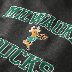 Mitchell & Ness Milwaukee Bucks Hardwood Classics Big & Tall Crewneck Sweatshirt Heather Charcoal