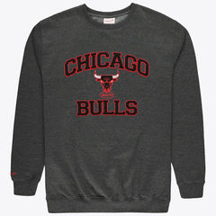 Mitchell & Ness Chicago Bulls Hardwood Classics Big & Tall Crewneck Sweatshirt Heather Charcoal