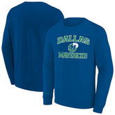 Mitchell & Ness Dallas Mavericks Hardwood Classics Big & Tall Crewneck Sweatshirt Heather Blue