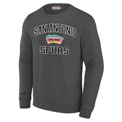 Mitchell & Ness San Antonio Spurs Big & Tall Hardwood Classics Sweatshirt Heather Gray