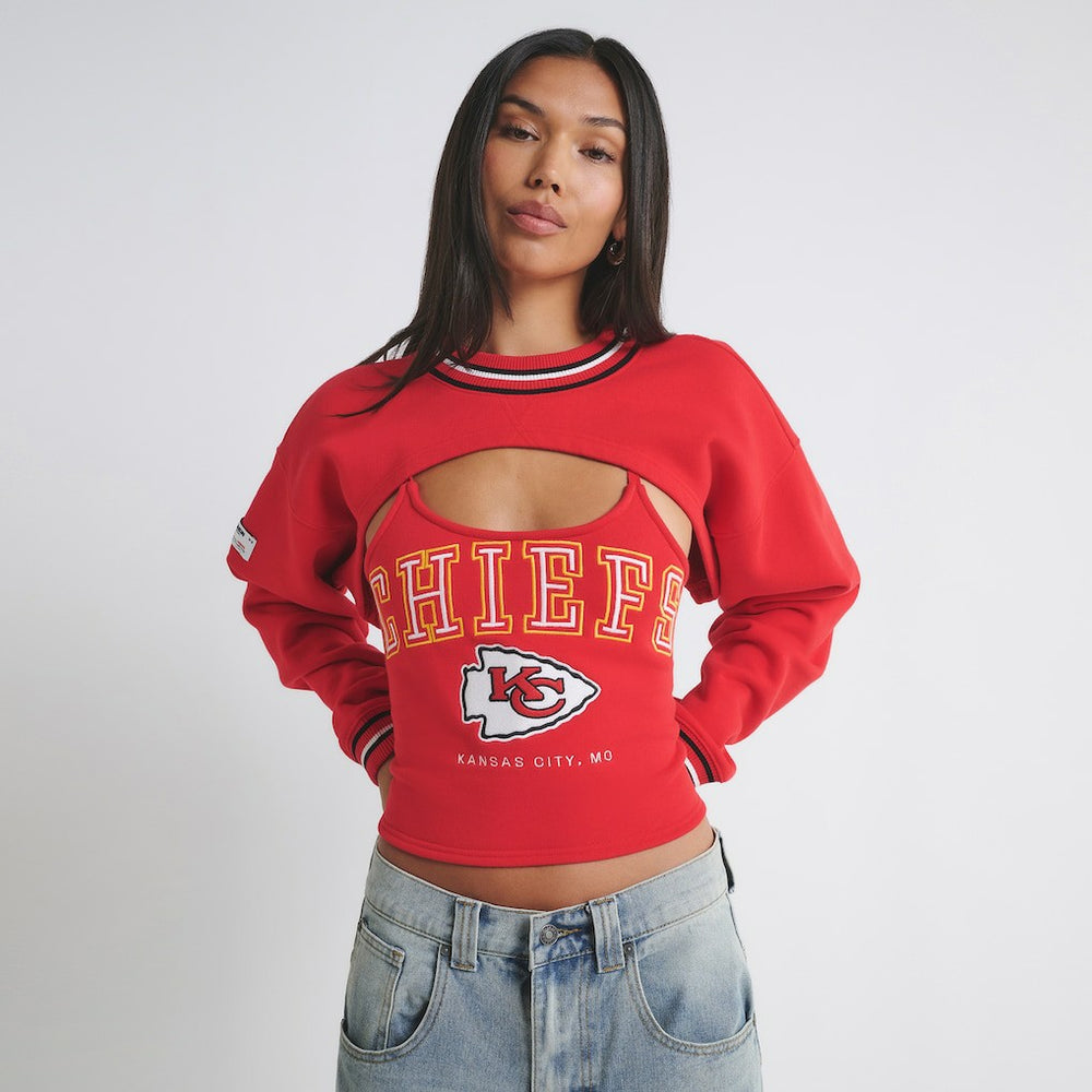Kansas City Chiefs Off Season Women's Fleece Shrug Cami - Red - NFL