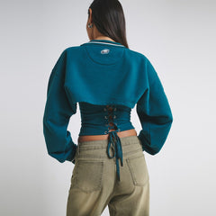 Philadelphia Eagles Off Season Women's Fleece Shrug Cami - Midnight Green - NFL