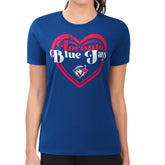 Toronto Blue Jays G-III 4Her by Carl Banks Women's Super-Slim Fit Lightweight Double Heart T-Shirt Discount