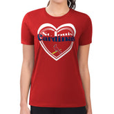 St. Louis Cardinals G-III 4Her by Carl Banks Women's Super-Slim Fit Lightweight Double Heart T-Shirt Discount