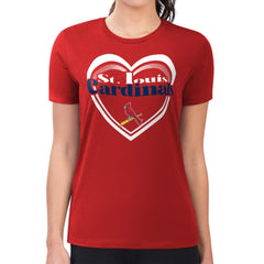 St. Louis Cardinals G-III 4Her by Carl Banks Women's Super-Slim Fit Lightweight Double Heart T-Shirt Discount