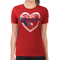 Texas Rangers G-III 4Her by Carl Banks Women's Super-Slim Fit Lightweight Double Heart T-Shirt Near Me