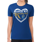 Kansas City Royals G-III 4Her by Carl Banks Women's Super-Slim Fit Lightweight Double Heart T-Shirt for sale