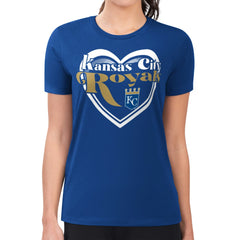 Kansas City Royals G-III 4Her by Carl Banks Women's Super-Slim Fit Lightweight Double Heart T-Shirt for sale