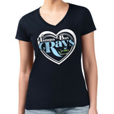 Tampa Bay Rays G-III 4Her by Carl Banks Women's Super-Slim Fit Lightweight Double Heart V-Neck T-Shirt for sale