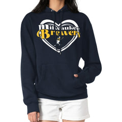 Milwaukee Brewers G-III 4Her by Carl Banks Women's Double Heart Fleece Pullover Hoodie Near Me