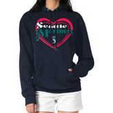 Seattle Mariners G-III 4Her by Carl Banks Women's Double Heart Fleece Pullover Hoodie Sale