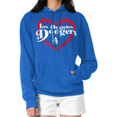 Los Angeles Dodgers G-III 4Her by Carl Banks Women's Double Heart Fleece Pullover Hoodie Near Me