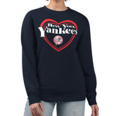 New York Yankees G-III 4Her by Carl Banks Women's Double Heart Fleece Pullover Sweatshirt for sale