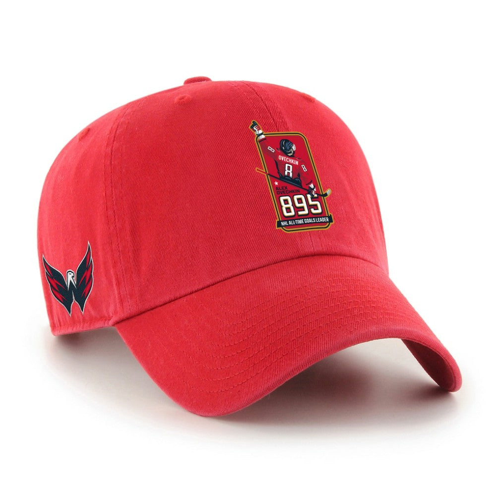 Alexander Ovechkin Washington Capitals '47 895 Most Goals of All Time Clean Up Adjustable Hat - Red | 47 brand online