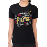 Pittsburgh Pirates G-III 4Her by Carl Banks Women's Super-Slim Fit Lightweight Retro Roses T-Shirt for sale
