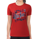 Boston Red Sox G-III 4Her by Carl Banks Women's Super-Slim Fit Lightweight Retro Roses T-Shirt Outlet