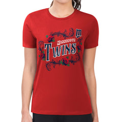 Minnesota Twins G-III 4Her by Carl Banks Women's Super-Slim Fit Lightweight Retro Roses T-Shirt for sale