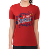 St. Louis Cardinals G-III 4Her by Carl Banks Women's Super-Slim Fit Lightweight Retro Roses T-Shirt Outlet
