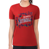 Washington Nationals G-III 4Her by Carl Banks Women's Super-Slim Fit Lightweight Retro Roses T-Shirt for sale