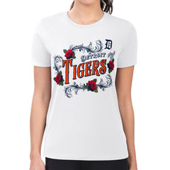 Detroit Tigers G-III 4Her by Carl Banks Women's Super-Slim Fit Lightweight Retro Roses T-Shirt for sale
