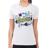 Seattle Mariners G-III 4Her by Carl Banks Women's Super-Slim Fit Lightweight Retro Roses T-Shirt for sale
