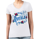 Kansas City Royals G-III 4Her by Carl Banks Women's Super-Slim Fit Lightweight Retro Roses V-Neck T-Shirt Online