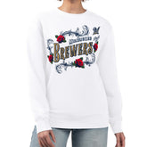 Milwaukee Brewers G-III 4Her by Carl Banks Women's Retro Roses Fleece Pullover Sweatshirt Discount