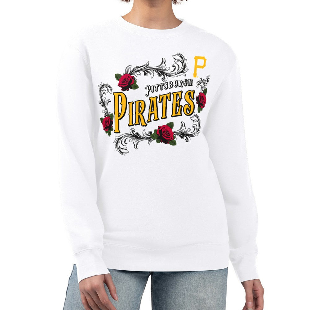 Pittsburgh Pirates G-III 4Her by Carl Banks Women's Retro Roses Fleece Pullover Sweatshirt Outlet